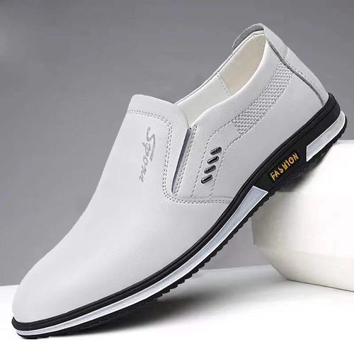 Men's Fashion Slip-On Casual Shoes Breathable Lace-Up Canvas Shoes White