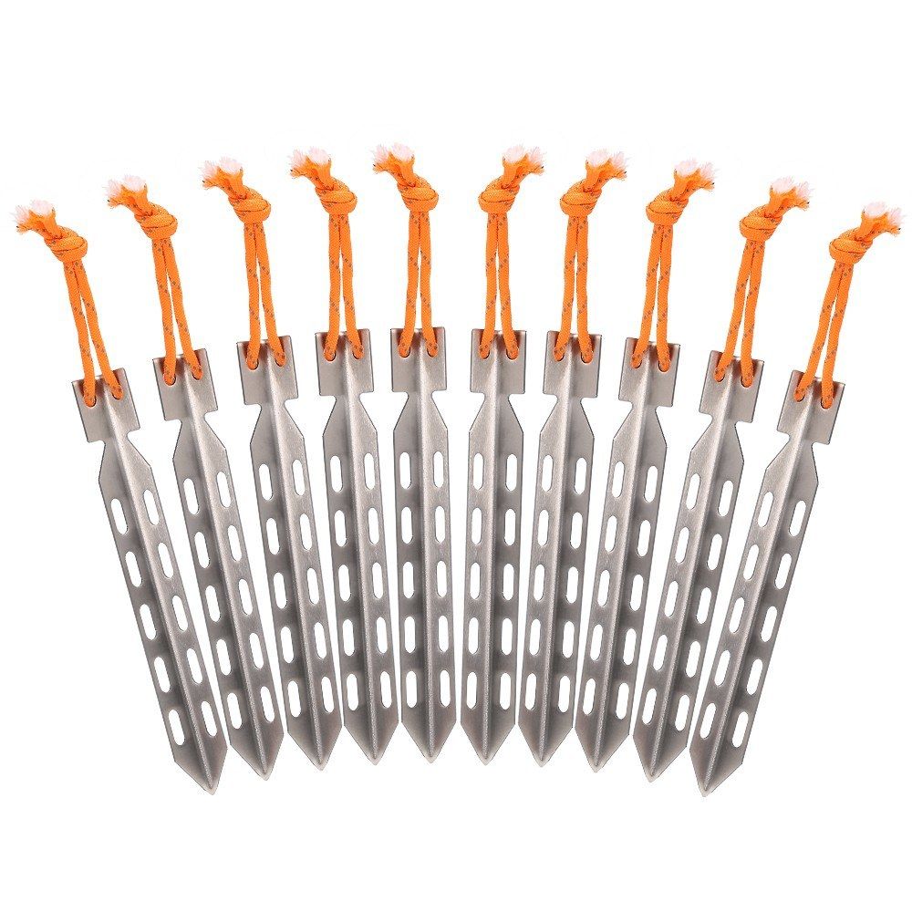 6pcs/10pcs V Shape Titanium Tent Pegs Windproof Outdoor