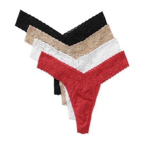Set Of 4 Ladies Lace Thong Briefs