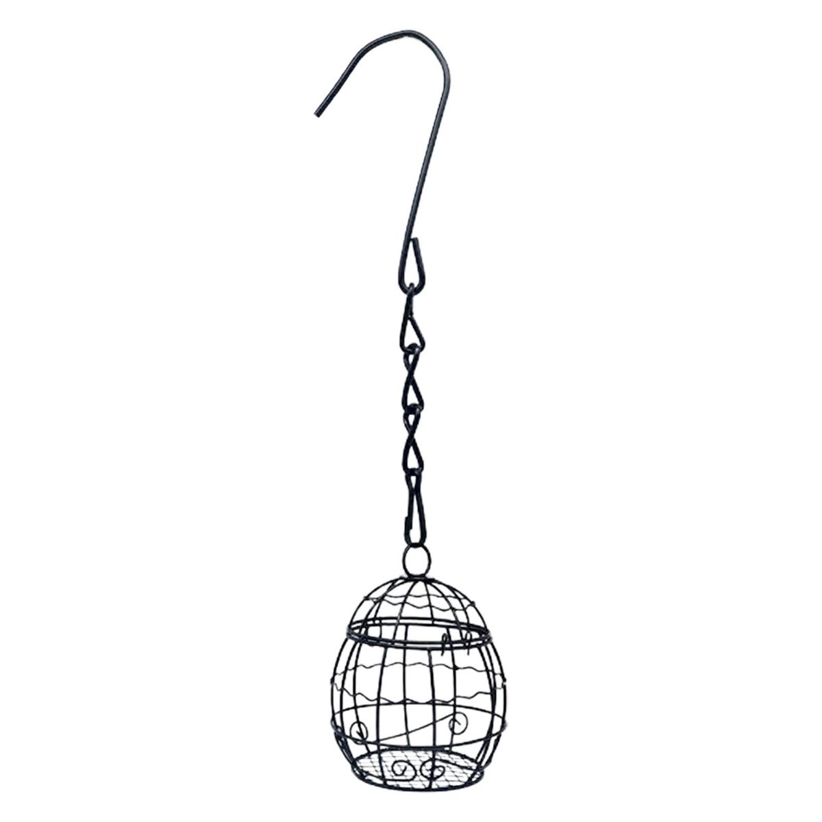 Hummingbird Feeder Outdoor Garden Bird Feeding Basket Black