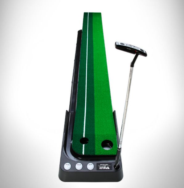 Golf Putting Mat With Return Ball System + Balls + Club