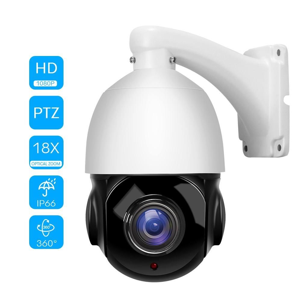 PTZ Camera Outdoor 2MP Security POE Camera, IR Night Vision,360° Panoramic View, Pan Tilt 18X Optical Zoom,IP66 Waterproof