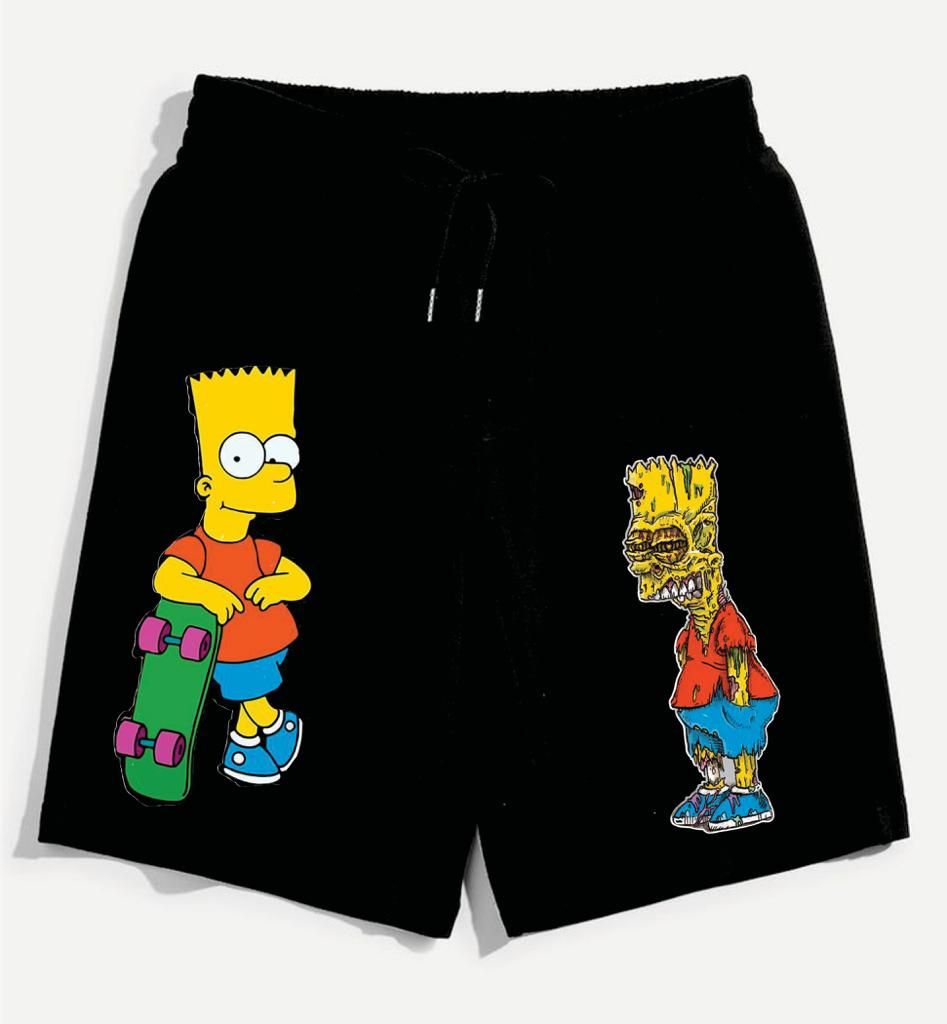 Bart Simpson Printed Casual Short Black
