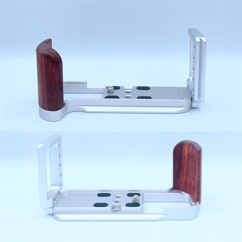 L Plate for XT30 XT20 XT10 Camera L Type Wood Bracket Tripod Quick Release Plate Base Grip Handle Silver