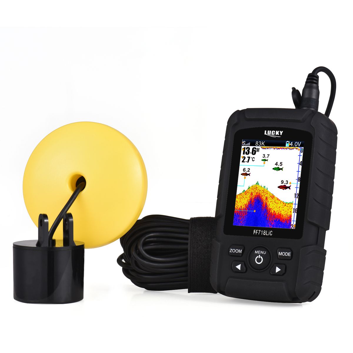 Portable Fish Finder Handheld Wired Fish Depth Finder Sonar