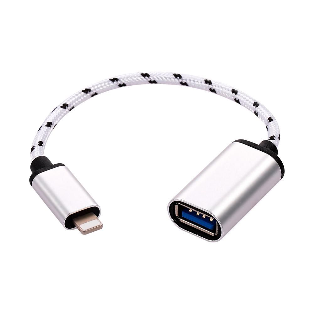OTG Plug to USB2.0 Adapter Data Transmission Line suitable for ios16 below (silver)