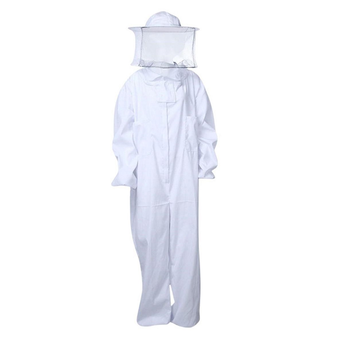 Bee Suit Bee Keeper Outfit with Protective Round Veil Hood White