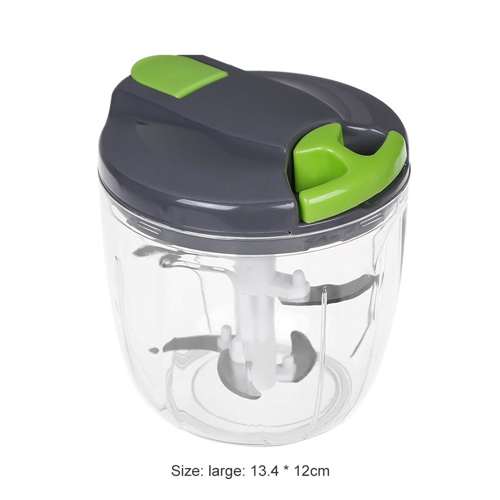（Size L）Kitchen Pulling Manual Food Processor Shredder Garlic Vegetable Meat Chopper Slicer Mincer Tool Seasoning Masher Spice Chopper GRE