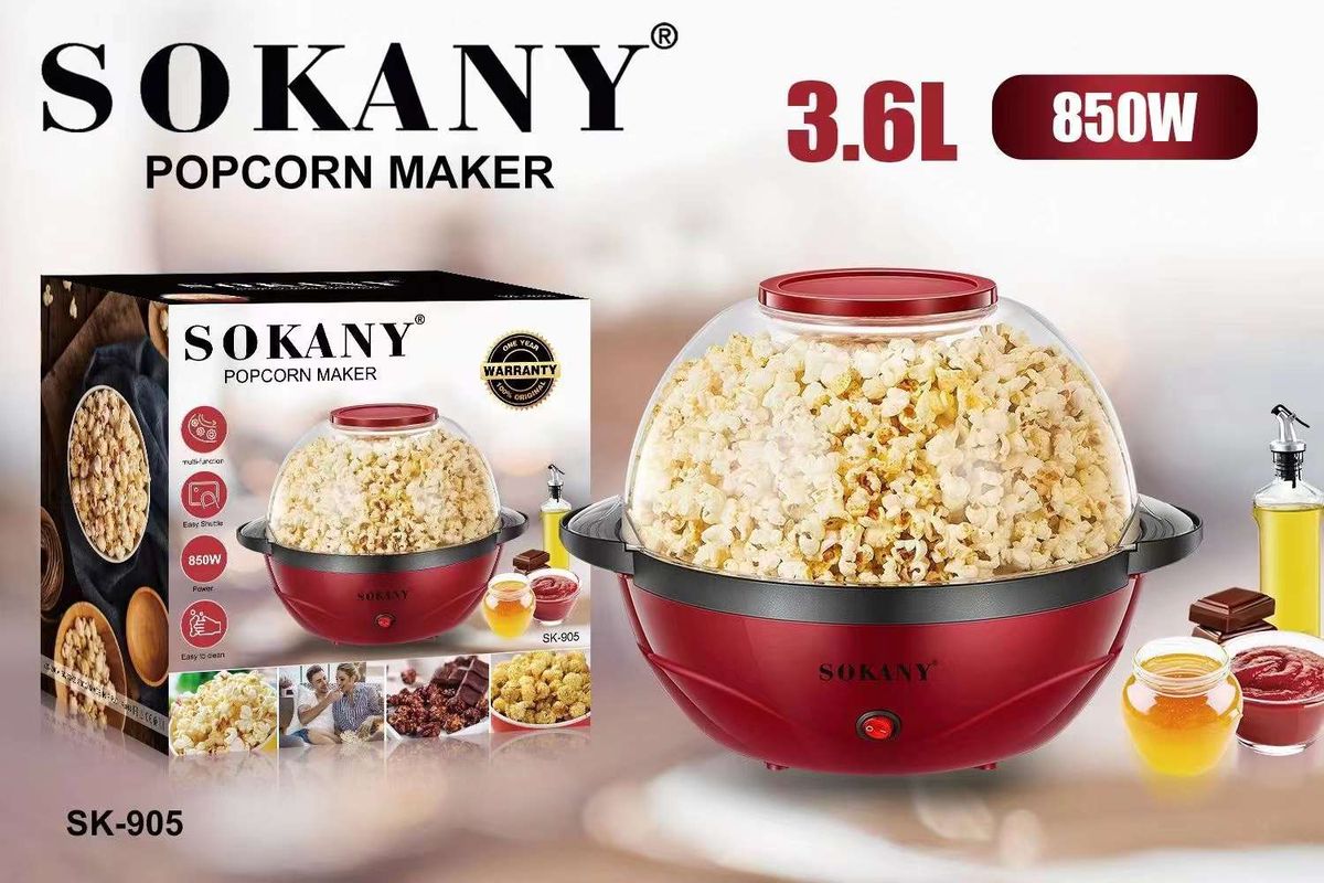New Sokany 3.6L Popcorn Maker/Popper Machine- 850W
