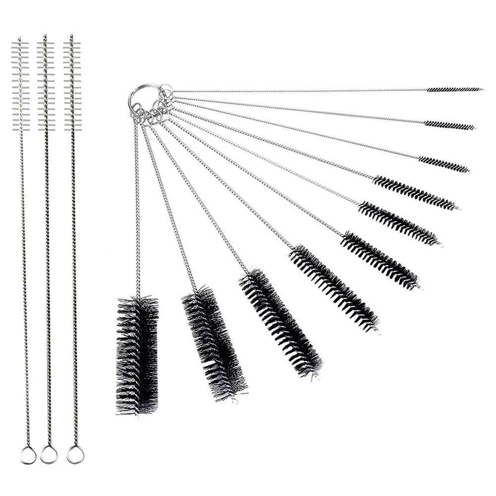 10Pcs/Set Coffee Machine Bottle Tube Straw Brush Washing Scrubber Cleaning Tool New