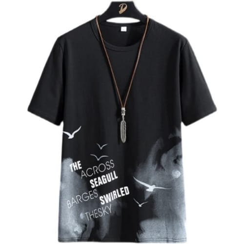 Casual Short Sleeve T-shirt - Black
