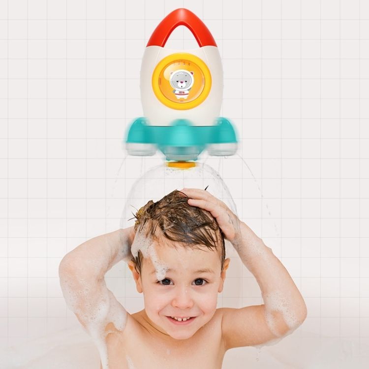 Baby Bath Shower Water Spray Rotating Rocket Beach Toys