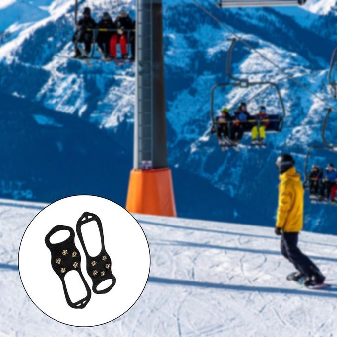 1 Pair 5 Teeth Crampons Anti-Slip Ice Gripper Cleats Shoe Boot Grips