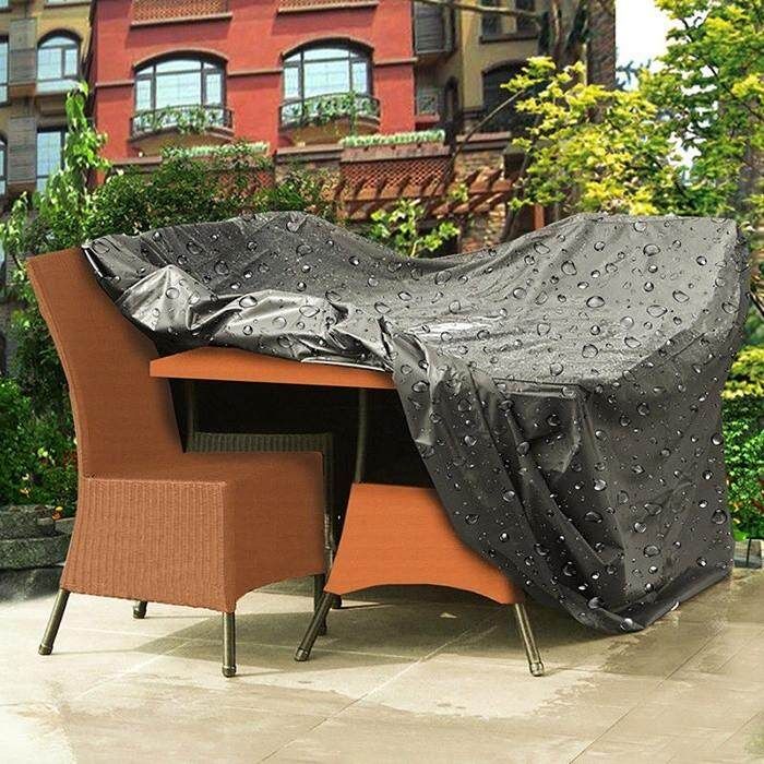 2PCS Outdoor Furniture Waterproof Patio Garden Wicker Sofa Couch Cover Protector 213*123*24cm Black