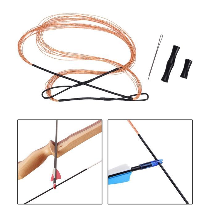 Recurve Bow String And Finger Saver, 50inch Archery Bowstring, Black
