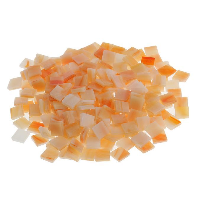 250pcs Square Glass Mosaic Tiles Vitus Tessara For Art Light Brown