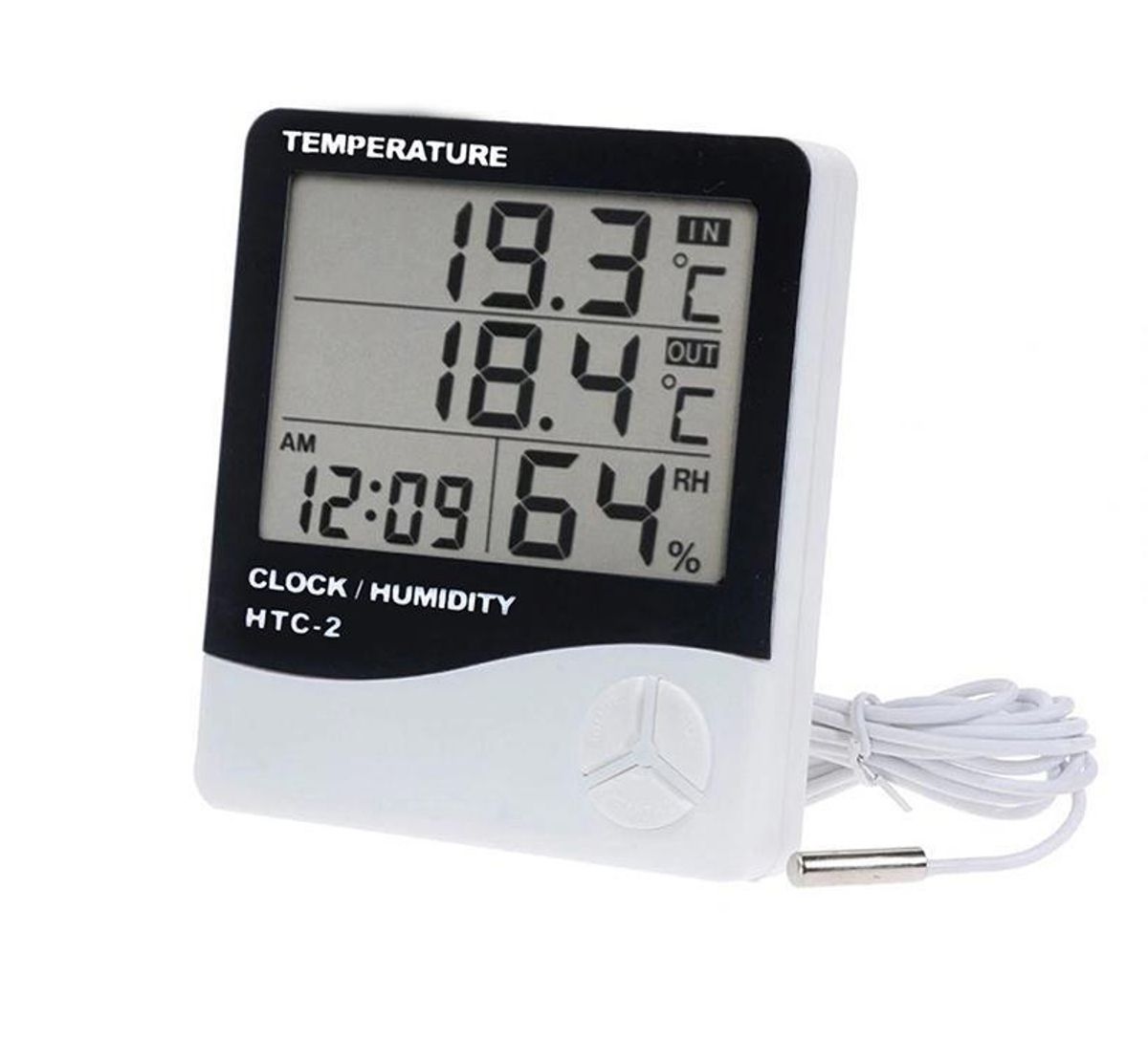 HTC-2 Thermometer Digital Electronic Alarm Clock Hygrometer(Battery Included)