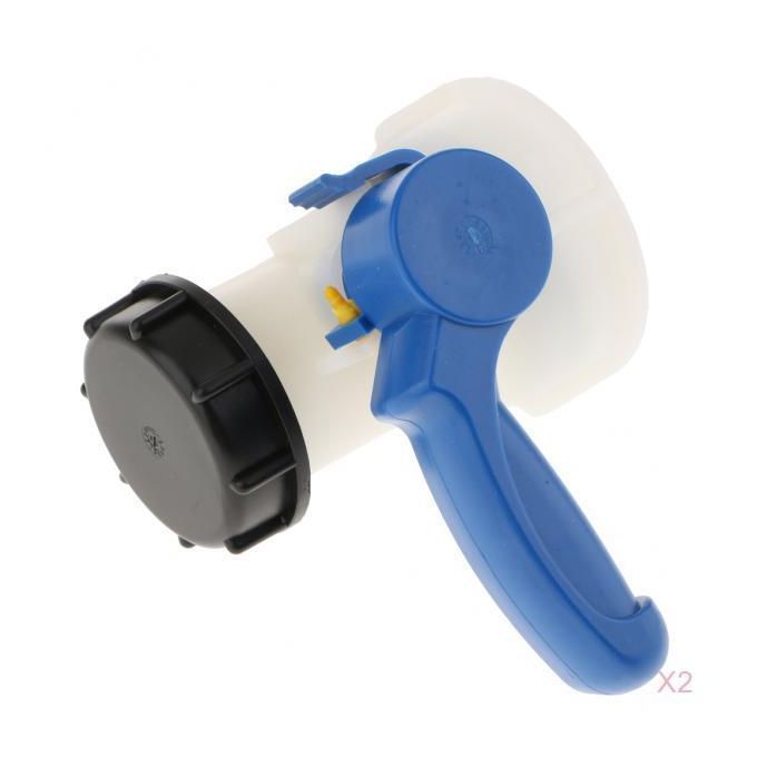 2 Pcs 1000L IBC Tank Tonnage Barrel Butterfly Valve Tap Water Adapter
