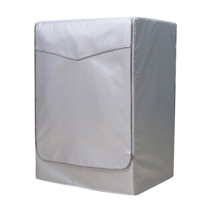 Washing Machine Cover Dust Proof Water Resistant Silver Zip On - M