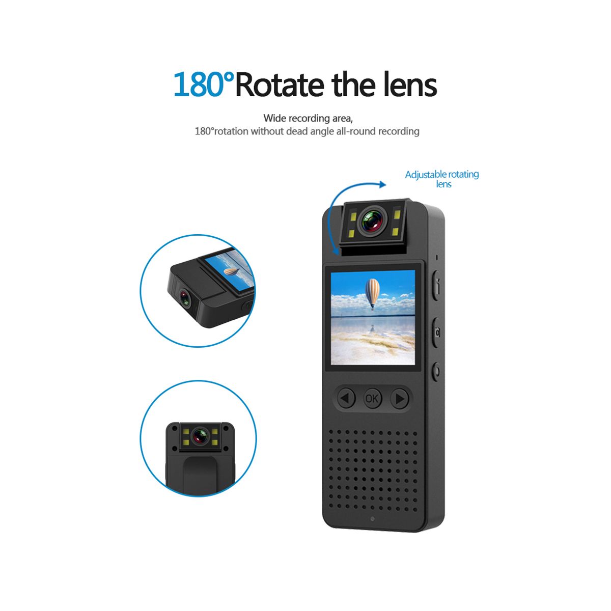 1080P HD Infrared Night Vision WiFi Camera with LED Screen Small Camcorder Bodycam Police Cam Bike Camera DV Camera