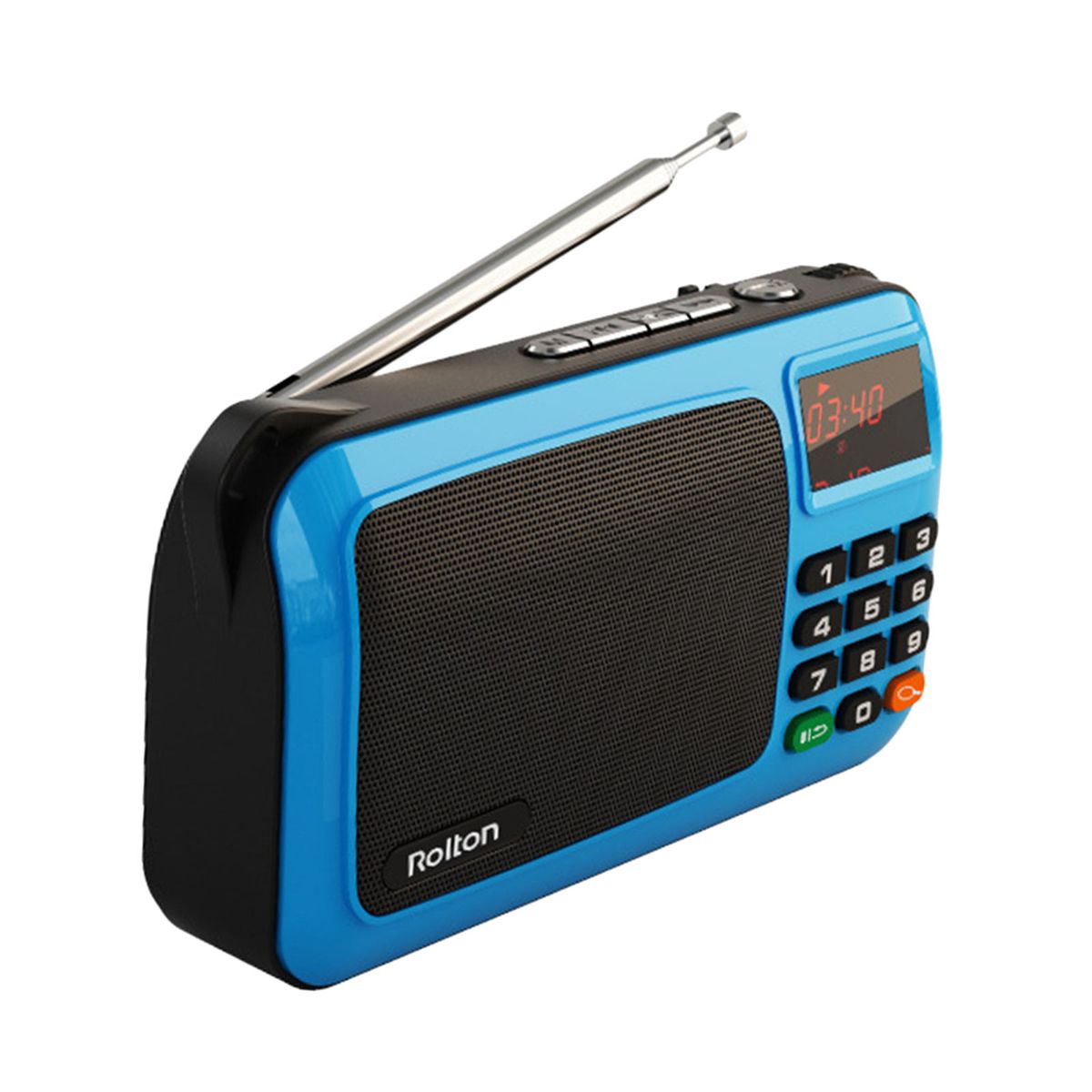 USB FM Radio MP3 Music Player With LED Display Rechargeable FM Blue