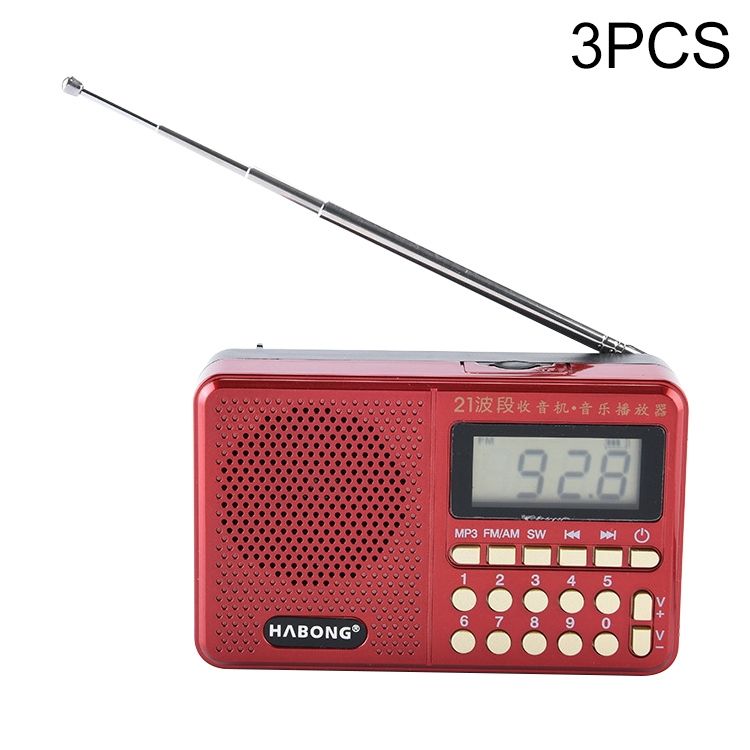 3 PCS KK-170 Portable 21 Bands FM/AM/SW Radio Speaker