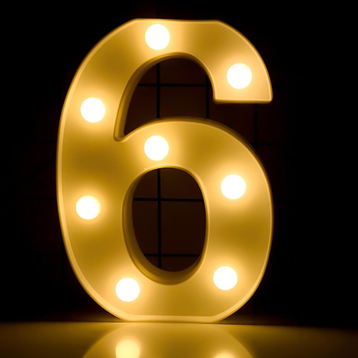 LEDs Numbers Light Standing Sign with Bulbs Night Lamp Warm White Constant Bright Light Effect 2 * AA Cell Operated IP54 Water Resistance for Birthday Christmas Wedding Home Party Bar Decoration