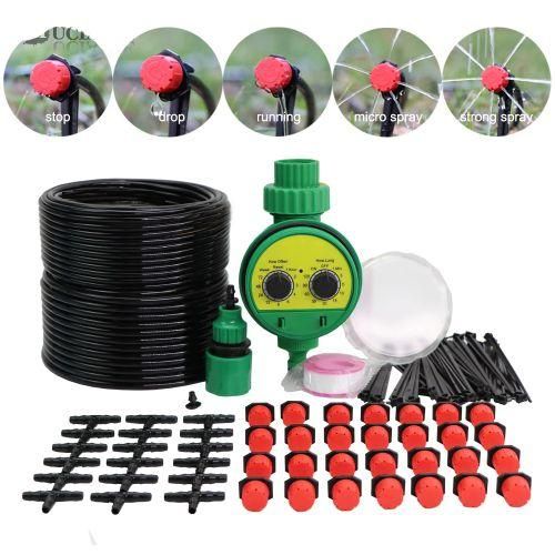 25M Garden Automatic Micro Drip Irrigation System Plant Self Watering Kits With Garden Water Timer Adjustable Drippers