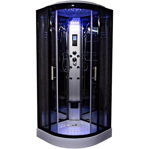 Black Quadrant Hydro-massage Shower Cubicle 900mm X 900mm