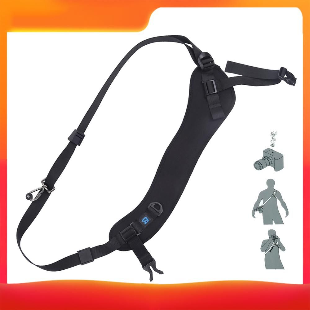 PULUZ Camera Strap Quick Release Shoulder Belt Anti-Slip Soft Pad Belt Quick Rapid Shoulder Sling with Metal Hook for SLR/DSLR Cameras