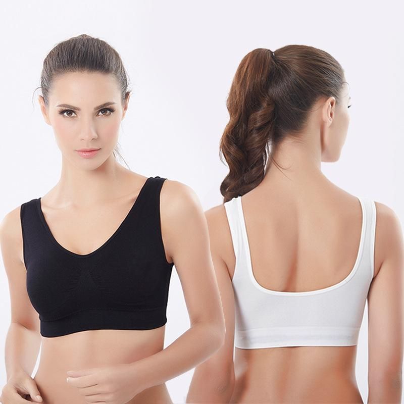 Zero binding underwear Large yoga shockproof sports bra No steel ring No mark one-piece bra female