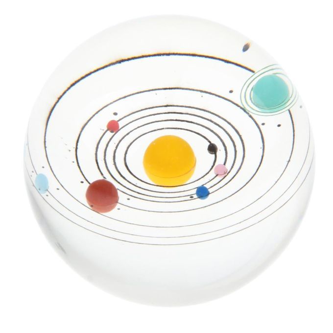 Clear Solar System Glass Crystal Ball Kids Educational Astronomy