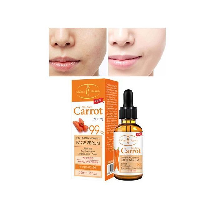 Beauty Collagen+Vitamin E Carrot Face Brightening Serum- 99% Oil FREE