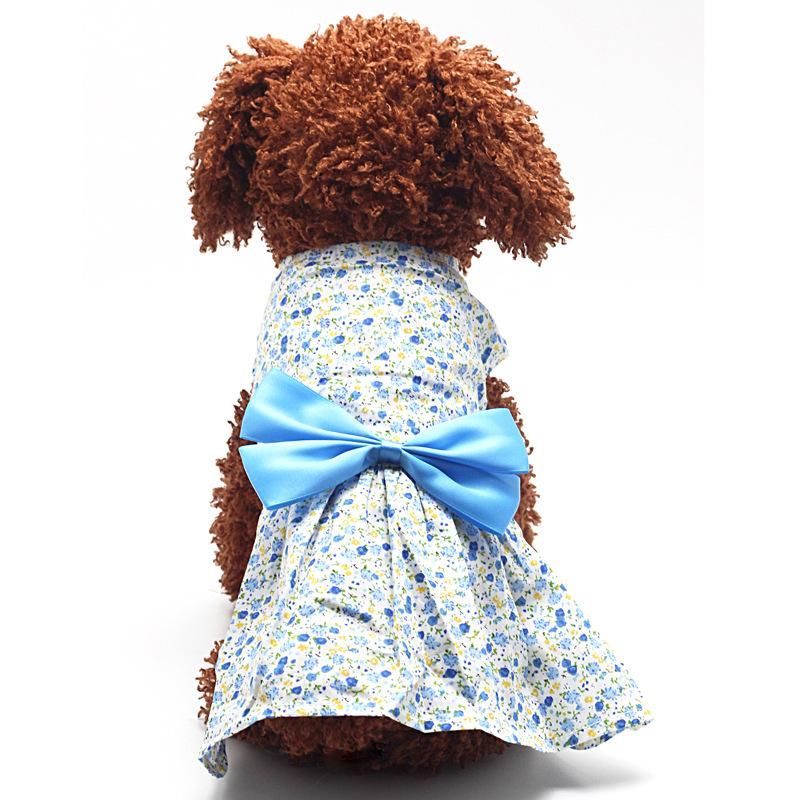Pet Dog Dress Skirt Cat Bow Princess Clothes Apparel Female Costume