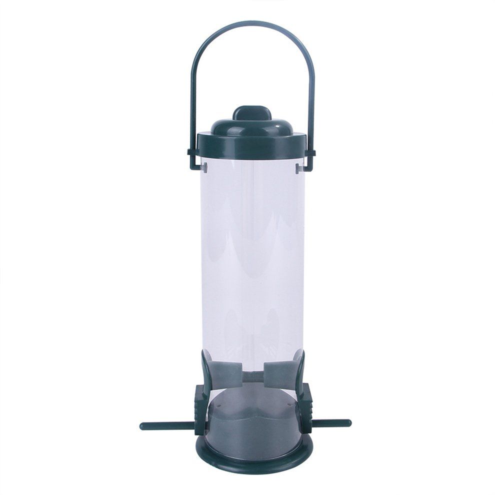 1p S Bird Feeder Portable Outdoor Bird Feeding Tube Hanging Wild Birds Feeder-bla K