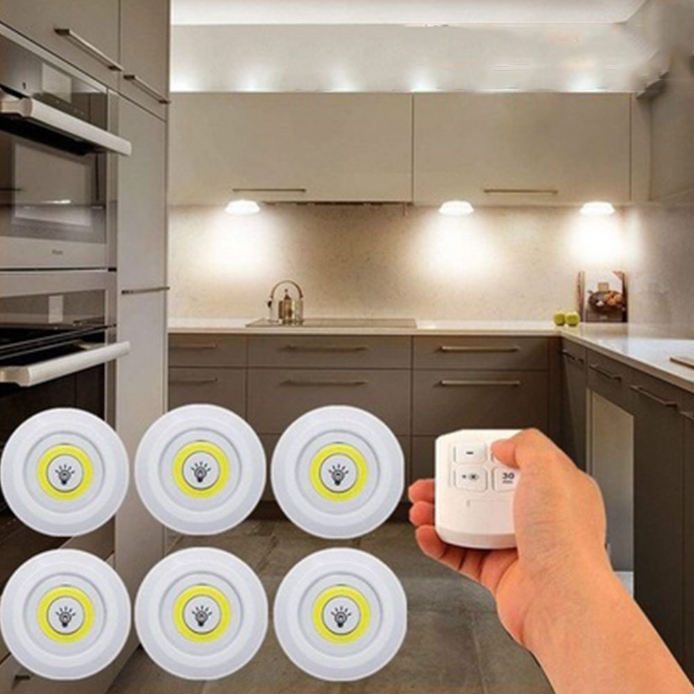 5W LED Wardrobe Light Adjustable Remote Control Push On Showcase Lamp For Stairs Kitchen Bathroom Wardrobe Night Light--