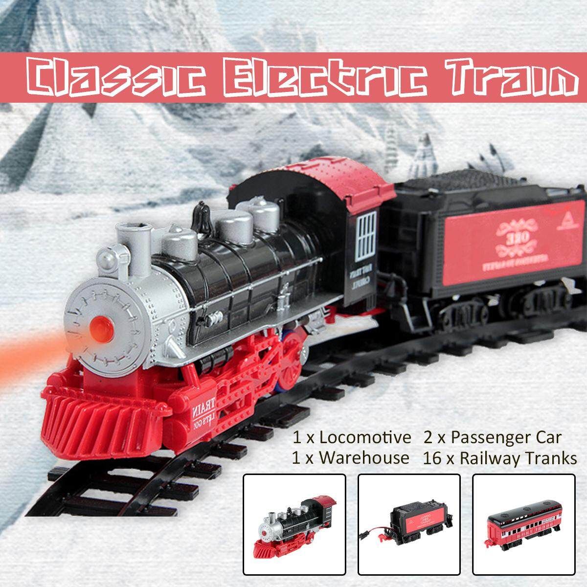 Passenger Warehouse Classic Electric Train Emulation Passenger Carriage Kids Railway Track Toy Christmas Gift