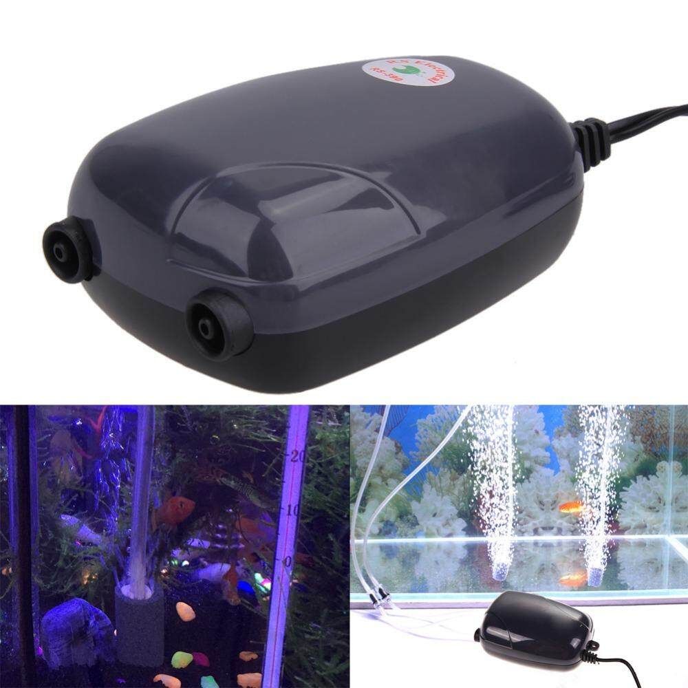Air Bubble Disk Aerator Aquarium Fish Tank Pond Pump Hydroponic Oxygen Air Pump Air Hose Pipe --- RS-290 Single-headed 3W Double Hole 5W
