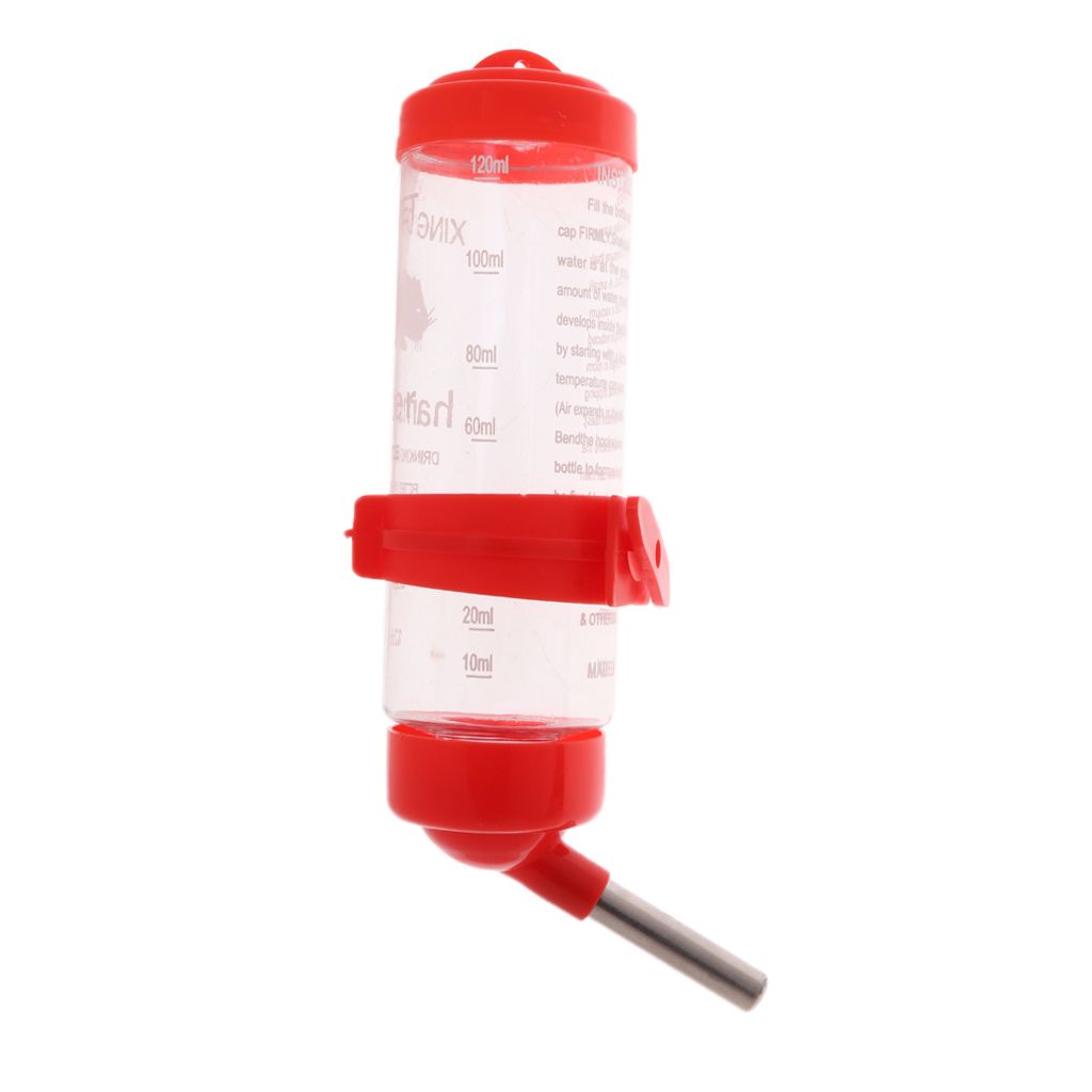 125ml Pet Drinking Water Bottle Rat Hamster Rabbit Dispenser Red Red