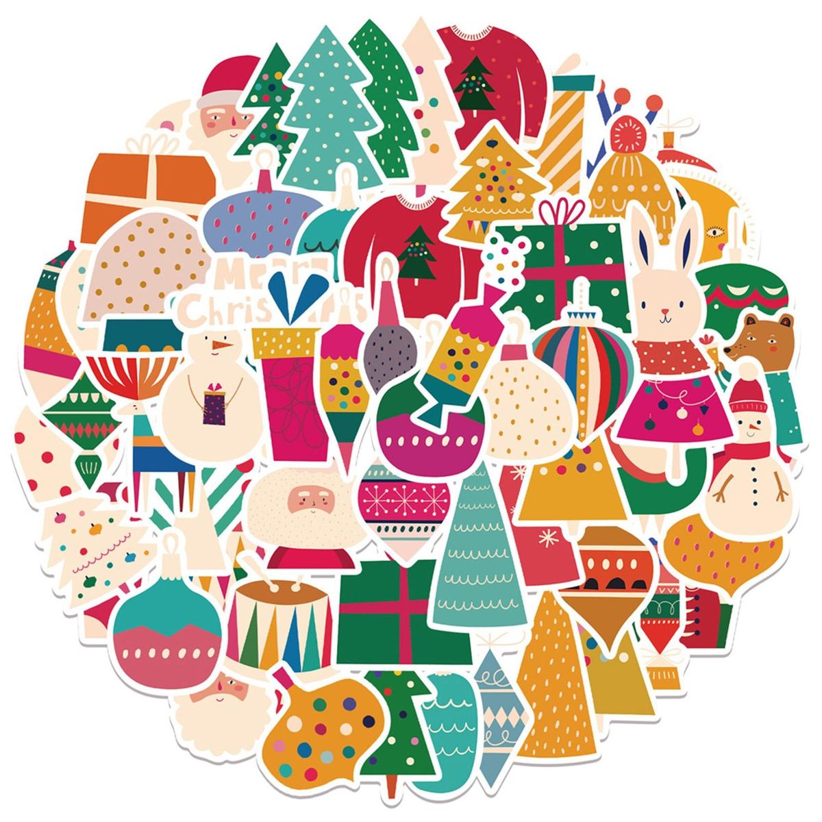 5064Pcs Laptop Stickers Christmas Decals Suitcase Skateboard Laptop Stickers Orange