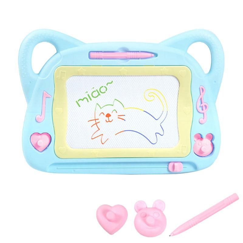 Children's Magnetic Drawing Board, Color Graffiti Board, Rewritable Sketch Pad, with Seal, Magnetic Pen, Children's Toddler Boy and Girl Toys, Writing and Painting,Blue