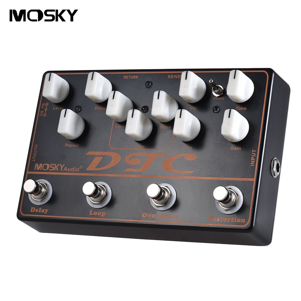 DTC 4-in-1 Electric Guitar Effects Pedal Distortion +