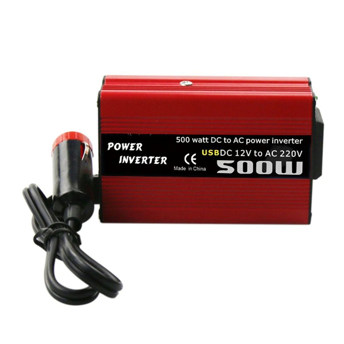 OR 500W DC To AC Power Converter 12V 110V 220V Car Inverter With Dual USB Red