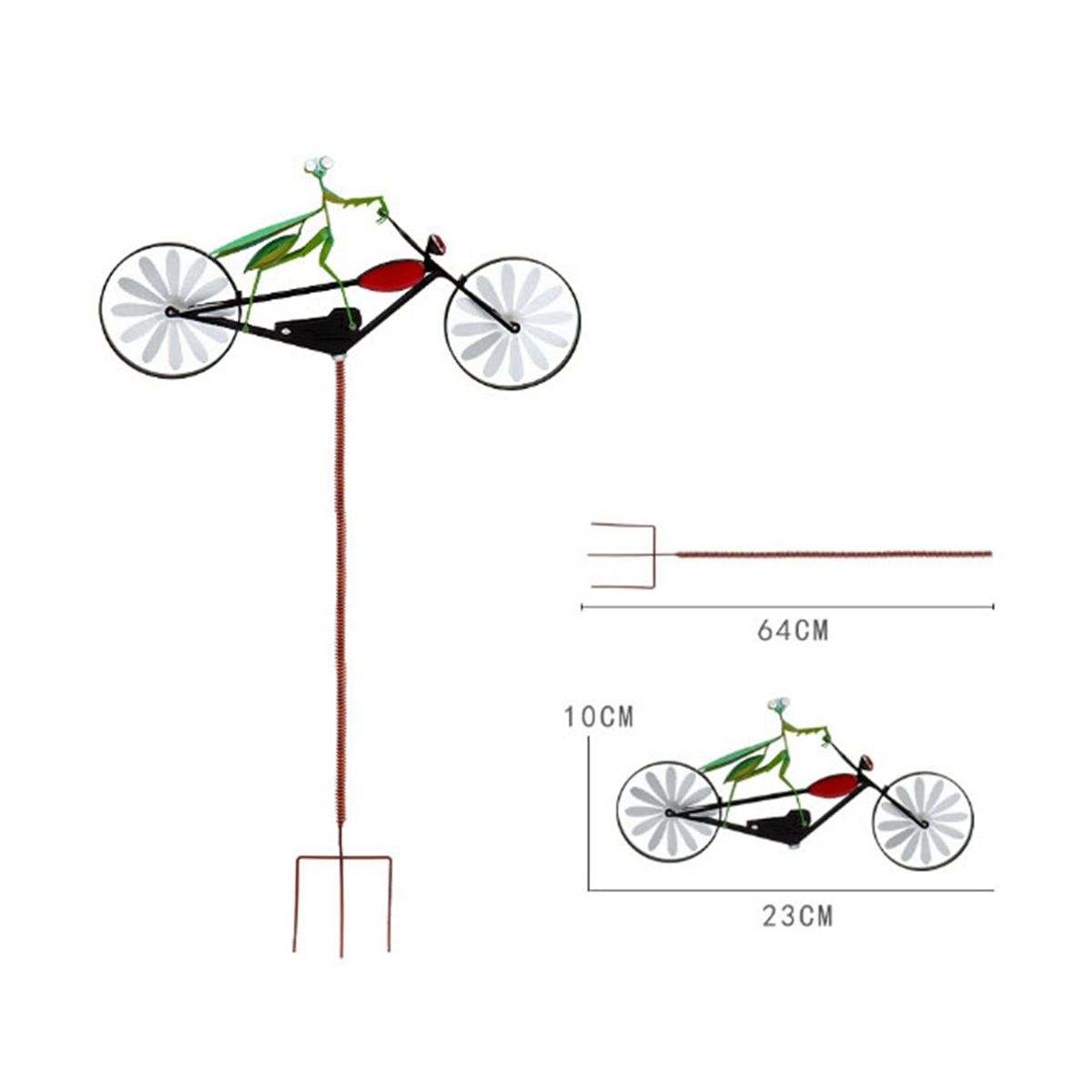 Vintage Bicycle Wind SpinnerMetal Couple Spinner Art Cat and Mouse Motorcycle Weathervanes with StainlessFrog