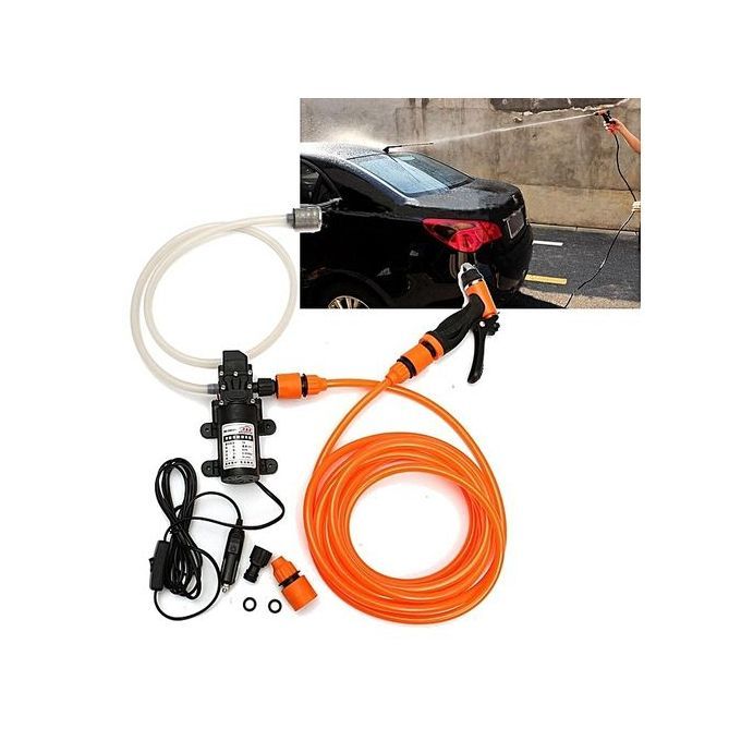 8pcs/set Portable 80W 116PSI 12V High Pressure Car Electric Washer Wash Pump