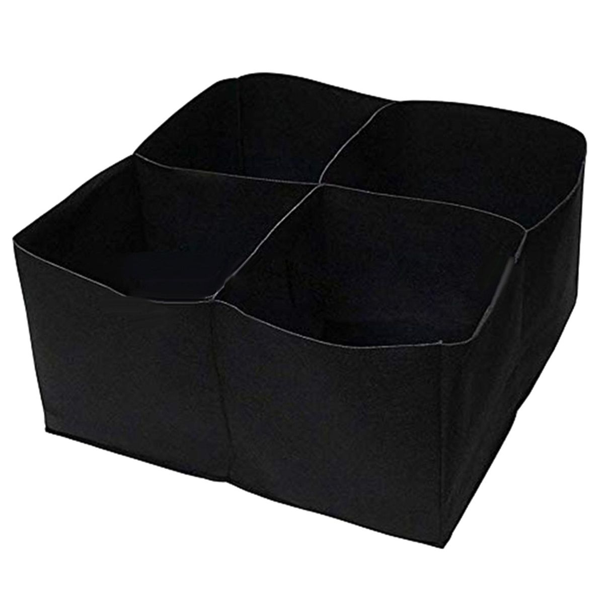Reusable Plant Containers 4-grid Breathable Non-woven for Potatoes Black