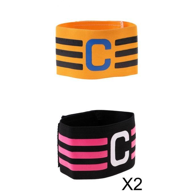 3x Football Soccer Sports Arm Adjustable Bands Captain Armband