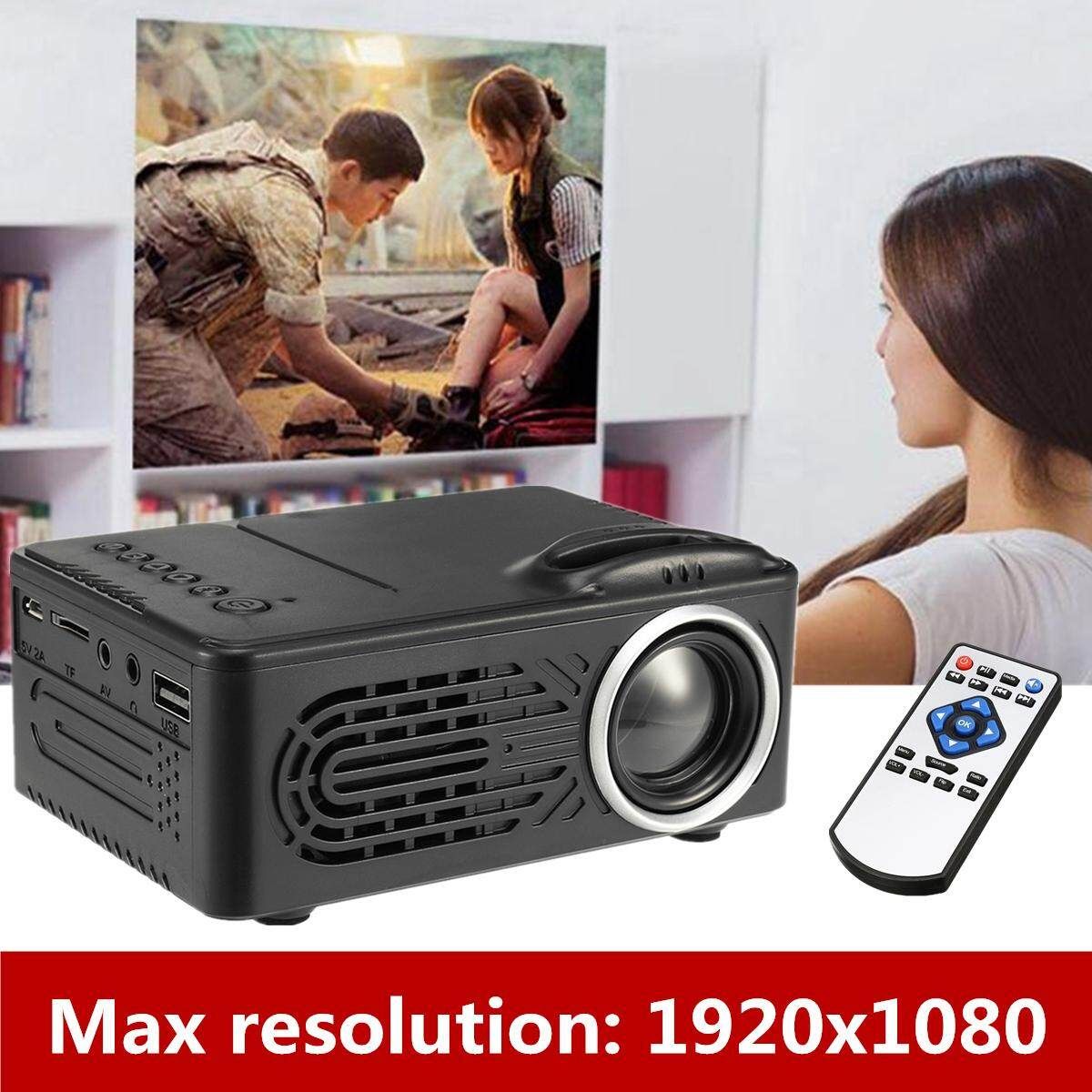 1080p Projector With Remote Control Multimedia HD Video AV USB LED Home Cinema