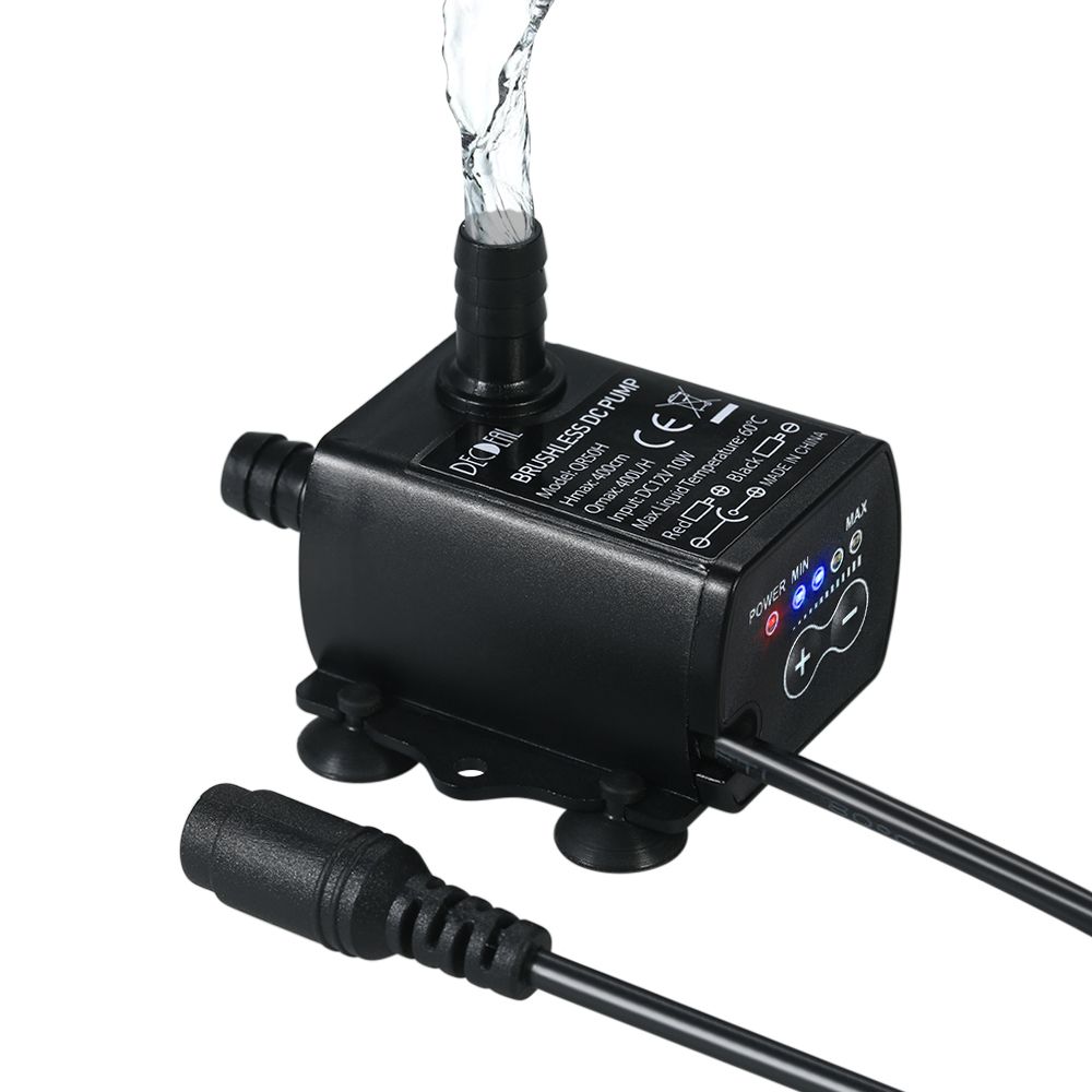 Ultra-quiet Mini DC12V 10W 400L/H Lift 400cm