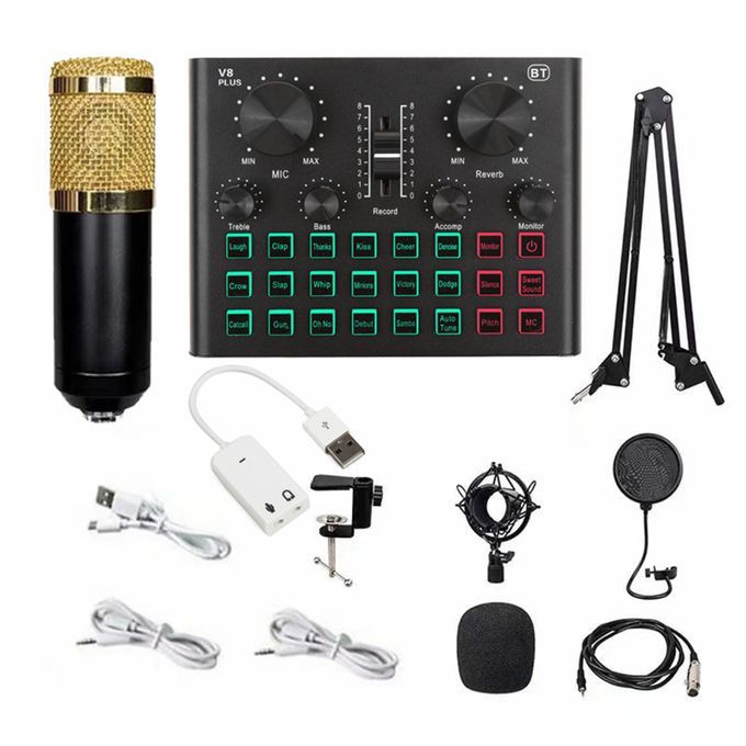 Sound Card & Microphone Set Plus Soundcard BM800 Condenser